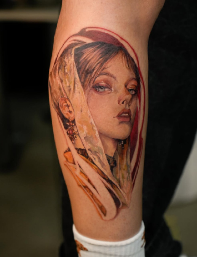 Мужские на ноге цветные, фото - Тату салон TATTOO LAMARCH
