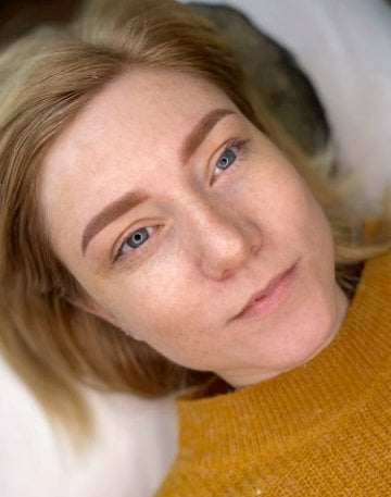 Пудрові брови пудрове напилення брів перманентний макіяж, фото - Бровіст Марія Бойда