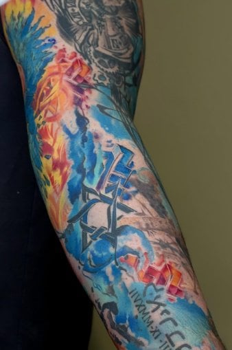 Мужские на руке рукав, фото - Тату салон TATTOO LAMARCH