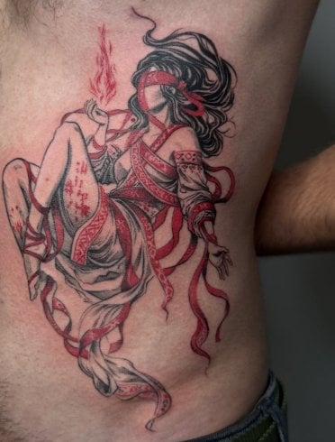 Мужские цветные девушка, фото - Тату салон TATTOO LAMARCH