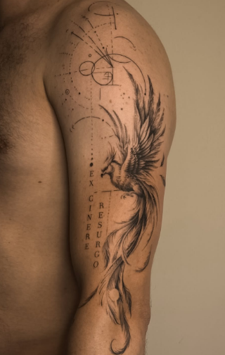 Мужские черно-белые лайнворк, фото - Тату салон TATTOO LAMARCH