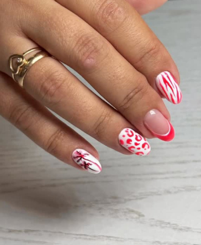 Белый маникюр красный французский, фото - Мастер маникюра Ирина Пшеничная