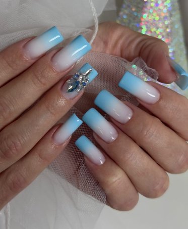 Маникюр на длинные ногти омбре квадратные, фото - Ногтевая студия Nails Lux