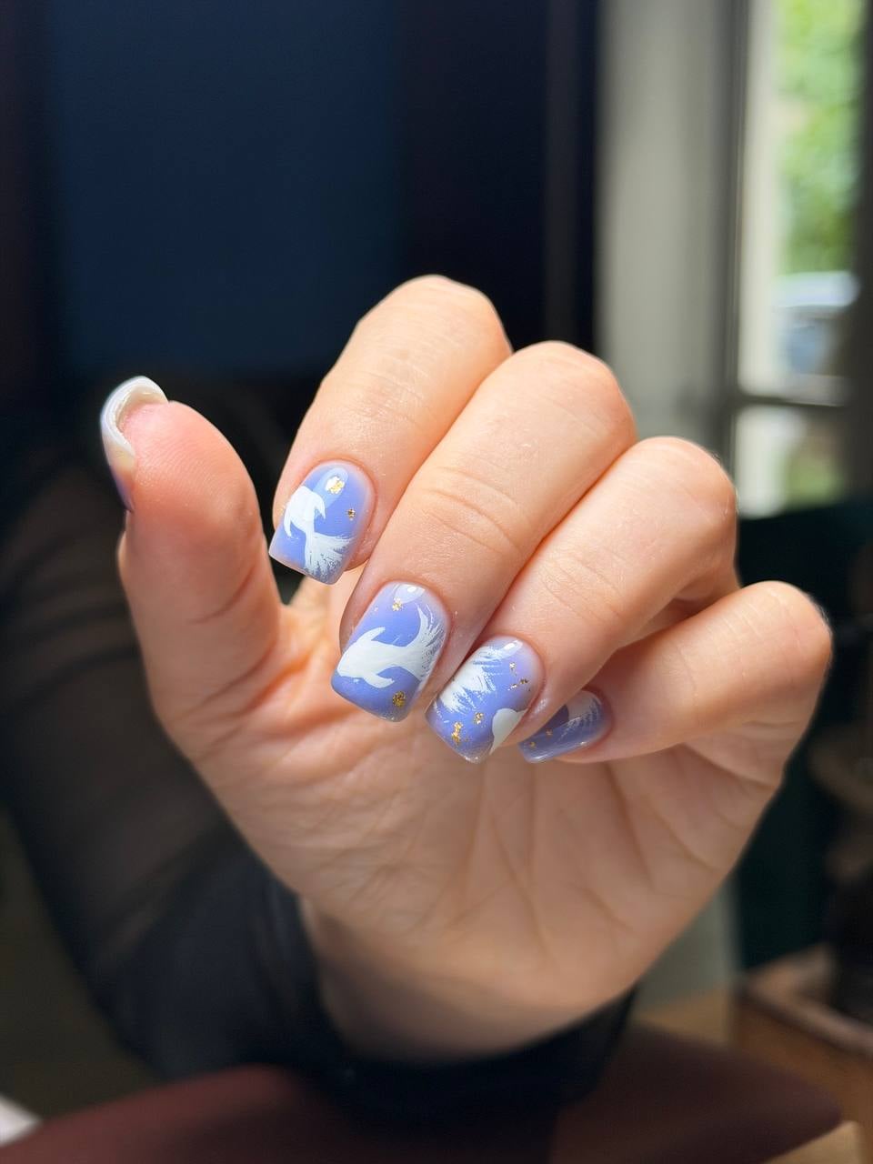 Манікюр з малюнком фіолетовий із золотом, фото - Нігтьова студія Kohut nails на Каманіна