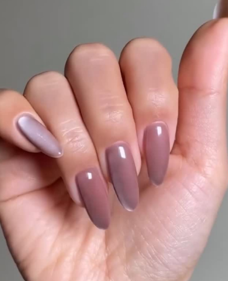 Нежный маникюр нюдовый кошачий глаз, фото - Студия красоты Lemniskata beauty bar