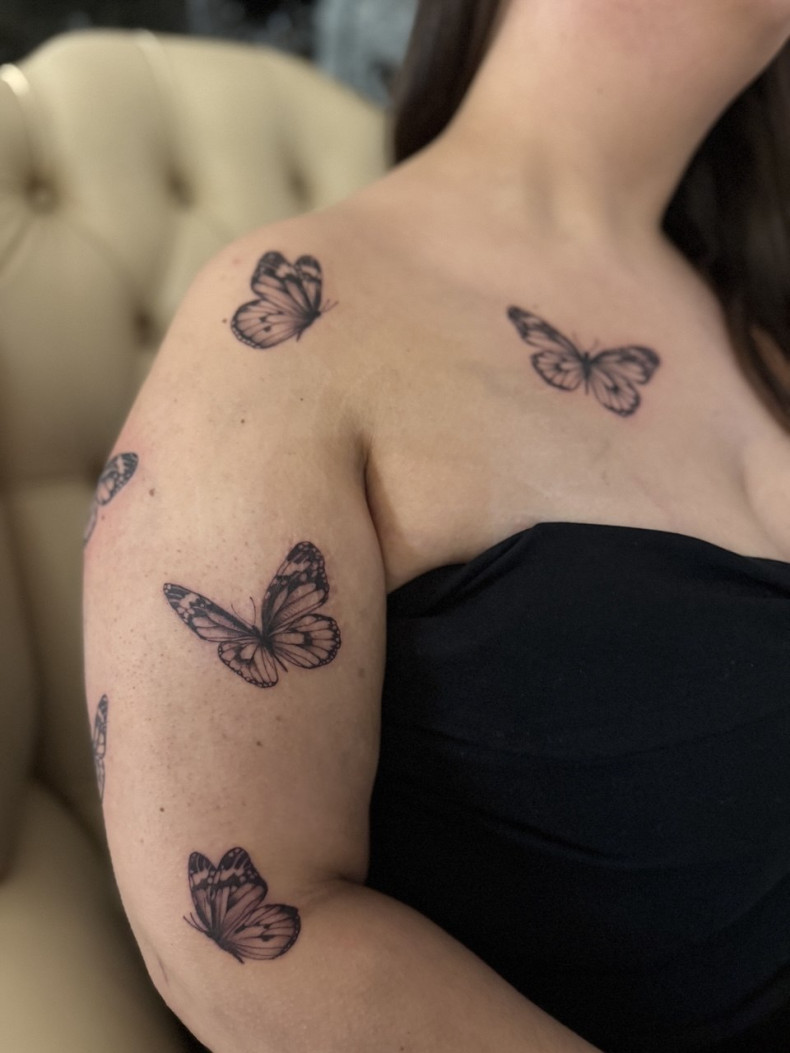 Женские на руке плече, фото - Курсы и обучение Tattoo School UA