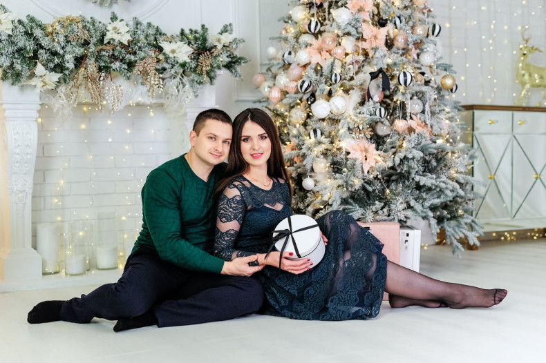 Новогодняя фотосессия в студии пары, фото - Свадебный фотограф Павел Поздняк