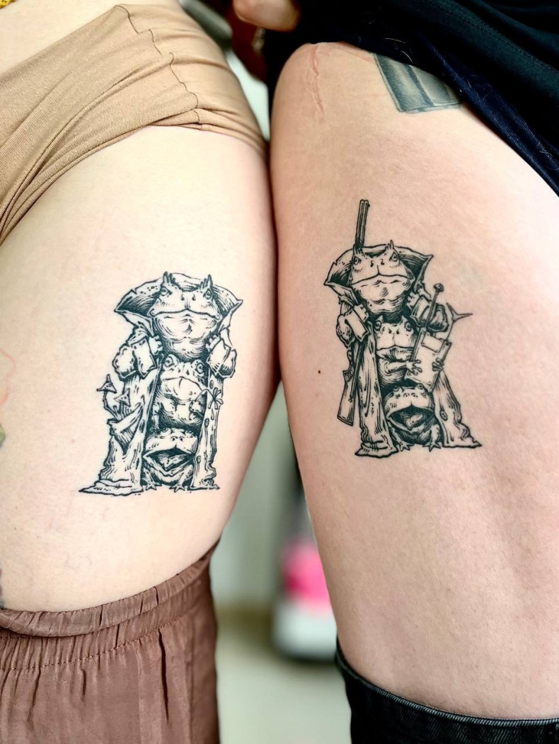 Для хлопців дівчат чорно-білі, фото - Тату салон Free Art Tattoo