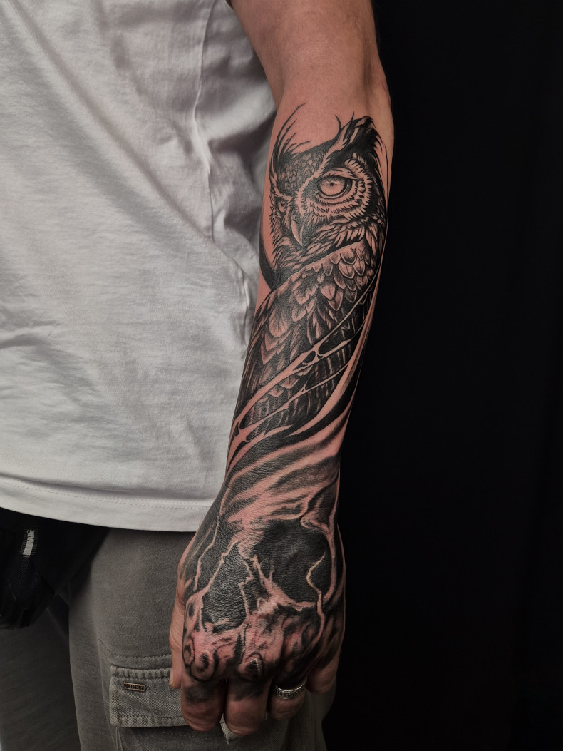 Для хлопців рукав череп, фото - Тату салон Free Art Tattoo