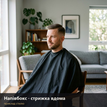 Приклад стилю: напівбокс. Стрижка у вас вдома, без черг.