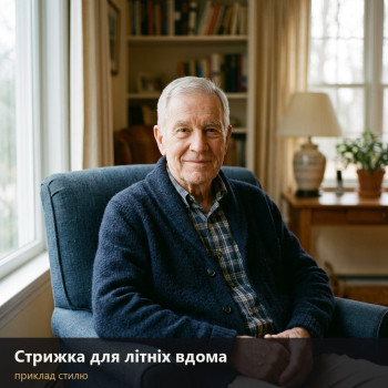 Приклад: дбайлива стрижка вдома для літніх чоловіків.