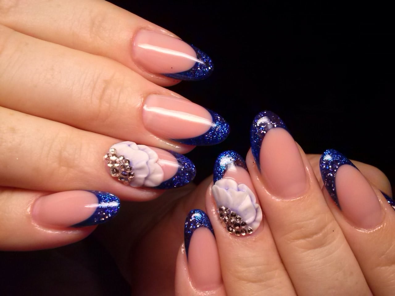 Синій манікюр блакитний френч, фото - Майстер манікюру Наталия Качалина
