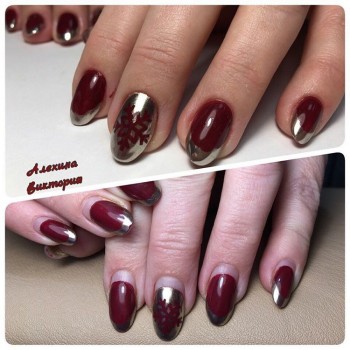 Манікюр з принтами дзеркальний, фото - Майстер манікюру Виктория Алехина