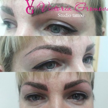 Татуаж: Век - межресничка
                    Студия татуажа Студия татуажа Виктории Громовой Харьков