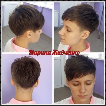 Стрижка піксі коротка жіноча на коротке волосся, фото -  Марина Живченко