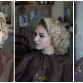 Укладка волос женская прическа профессиональный макияж, фото -  Цирюльня у Лары