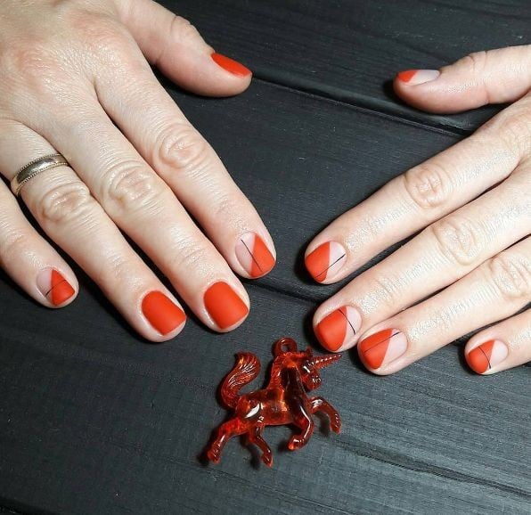 Манікюр на короткі нігті яскравий матовий, фото - Нігтьова студія Студия ногтевого сервиса Ольги Вербицкой