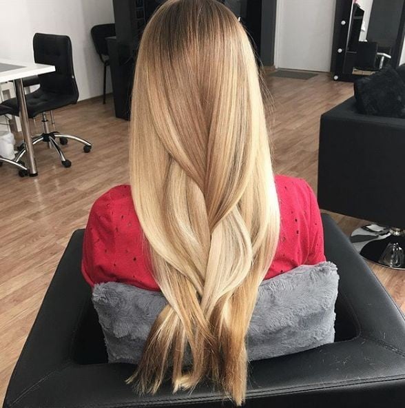 Стрижка на длинные волосы плетение волос блонд, фото -  Keratin Centre