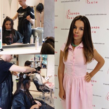 Креативное окрашивание волос средней длины 
                    Салон красоты Эдуард Ёлкин Київ