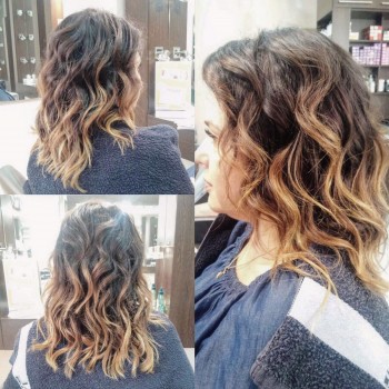 Креативное окрашивание волос средней длины 
                    Салон красоты Эдуард Ёлкин Київ