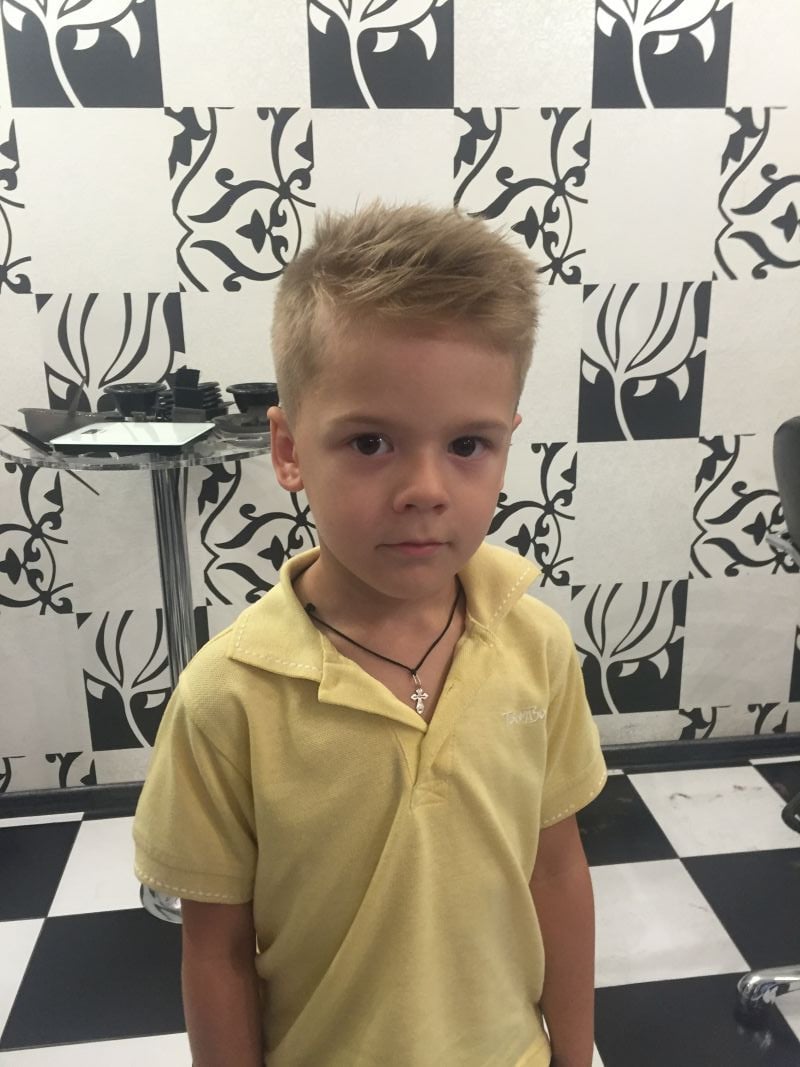Стрижка на короткие волосы для мальчика ежик, фото - Студия красоты He&She beauty salon