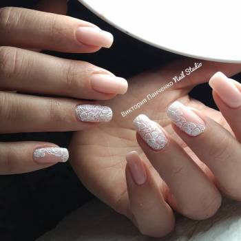 Еще один вариант ажурных ноготочков????, роспись Кружево. Ко