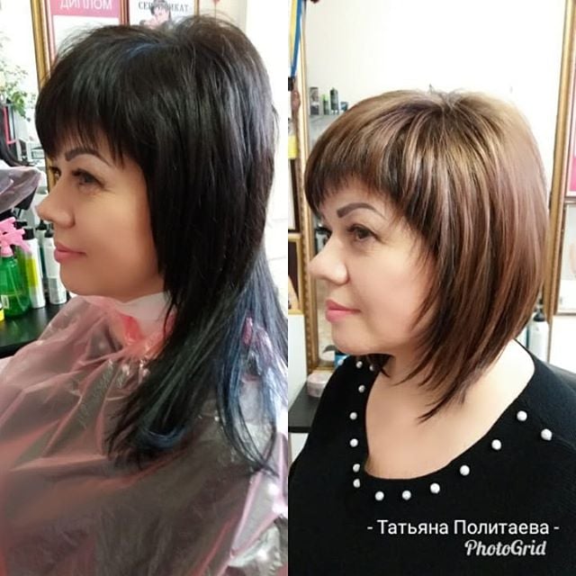 Стрижка каскад лесенка з чолкою, фото - Перукар Татьяна Политаева