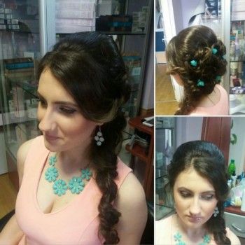 Укладка волос оформление бровей женская прическа, фото -  Picasso