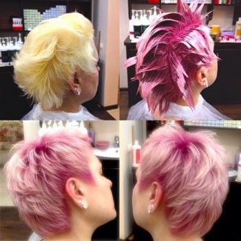 Блонд колорирование розовый цвет волос, фото -  Студия причесок Вадима Кононенко