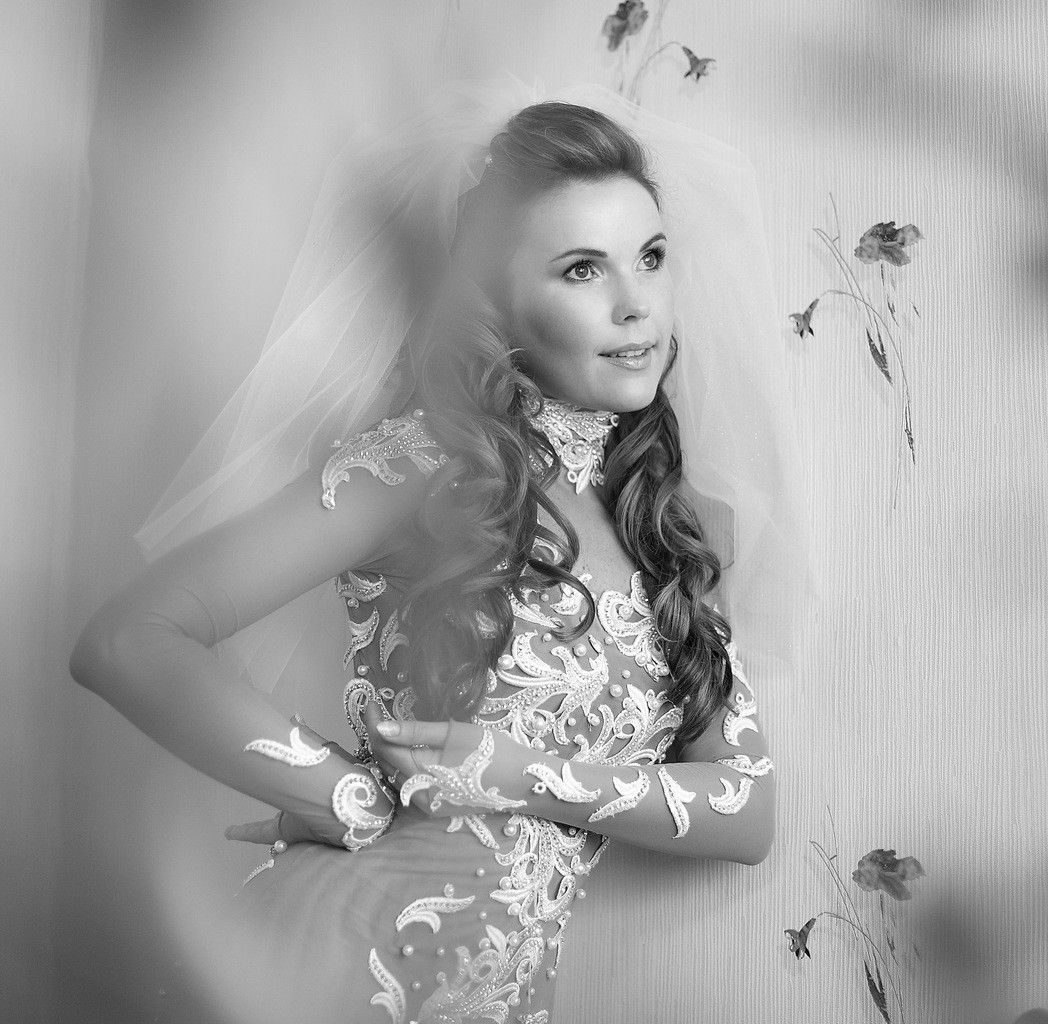 Весільна фотосесія чб у сукні, фото -  Ольгер