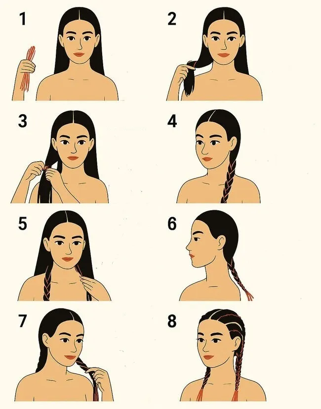 Как заплести косички с нитками
